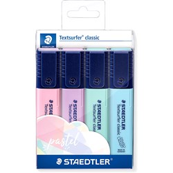 Staedtler Textsurfer Classic Highlighters Chisel 1-5mm Pastel Assorted Wallet Of 4