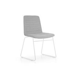 Rapidline Pixel Visitor Chair White Sled Base Light Grey Fabric Seat