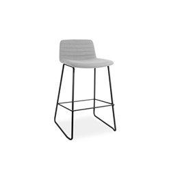 Rapidline Pixel Bar Stool 730mmH Black Frame And Light Grey Fabric Seat