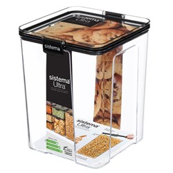 Sistema Ultra Square Tritan Plastic Food Container 2.75 Litre Clear