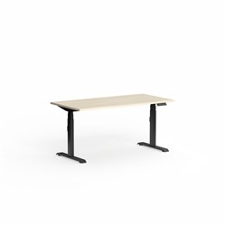 OLG Klass Elec Height Adjust Desk Scallop Top 1500W x 750D x 620-1270mmH Maple/Black