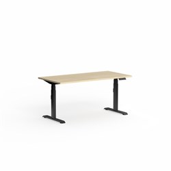 OLG Klass Elec Height Adjust Desk Scallop Top 1500W x 750D x 620-1270mmH Oak Matt/Black
