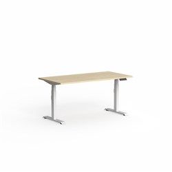 OLG Klass Elec Height Adjust Desk Scallop Top 1500W x 750D x 620-1270mmH Oak/White