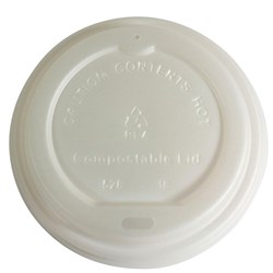 Envirochoice CPLA Compostable Lid For 90mm Rim Coffee Cup Opaque Carton Of 1000
