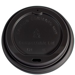 Envirochoice CPLA Compostable Lid For 90mm Rim Coffee Cup Black Carton Of 1000