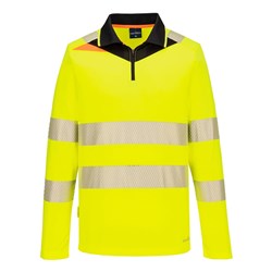 Portwest DX4 Hi-Vis Polo Shirt Long Sleeve 4XL Yellow And Black