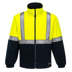 Huski Convoy Hi-Vis Contrast Polar Fleece Jumper Large Yellow And Navy