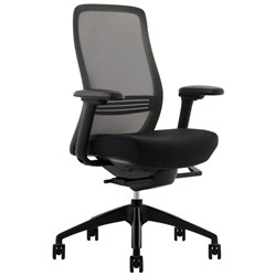 Konfurb Luna High Back Office Chair Black Base Black Fabric Seat Mesh Back