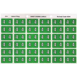 Avery Numeric Coding Label 4 Side Tab 25x38mm Light Green Pack Of 180