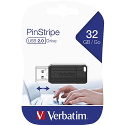 Verbatim Store 'n' Go Pinstripe USB Drive 2.0 32GB Black