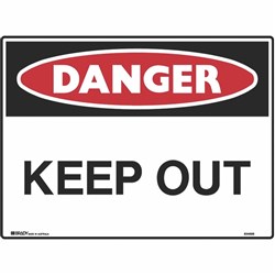 Brady Danger Sign Keep Off 600W x 450mmH Polypropylene White/Red/Black