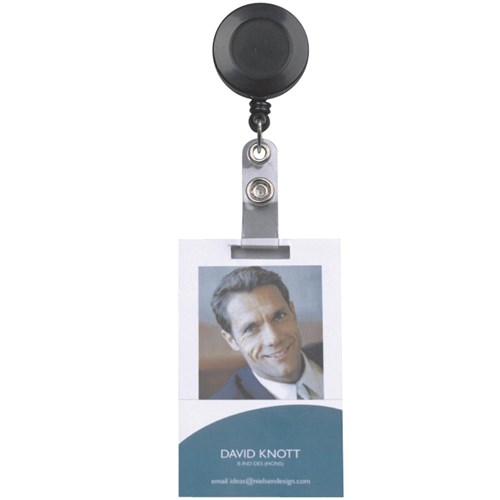 Corporate Express Card Holder Retractable Reel Black